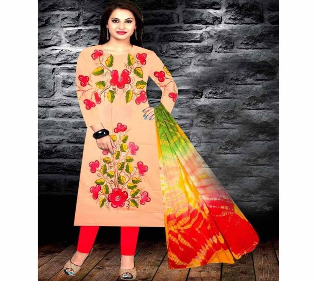 Unstitched brush printed cotton replica salwar kameez seblock-622