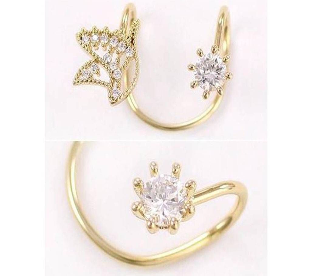 Bijoux korean one piece bird gold color ear cuff women