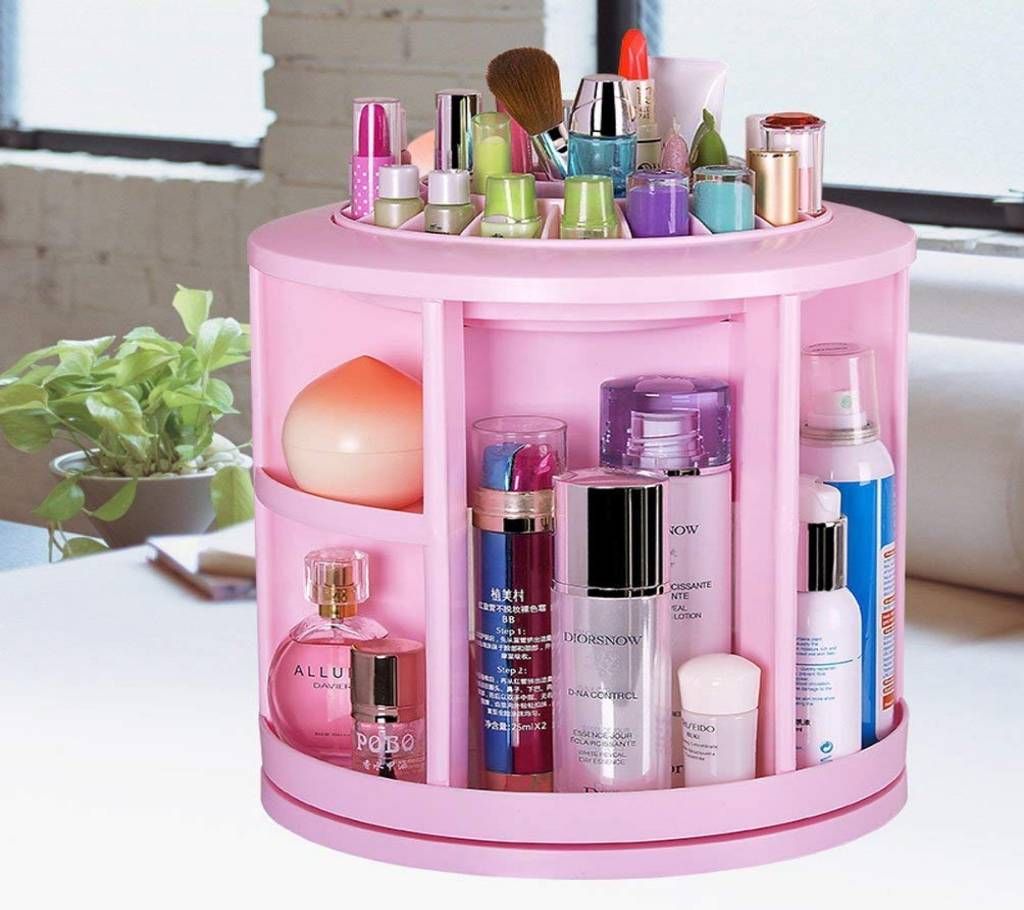 Cosmetic Jewellery Makeup Storage Box Organizer (Pink Color)