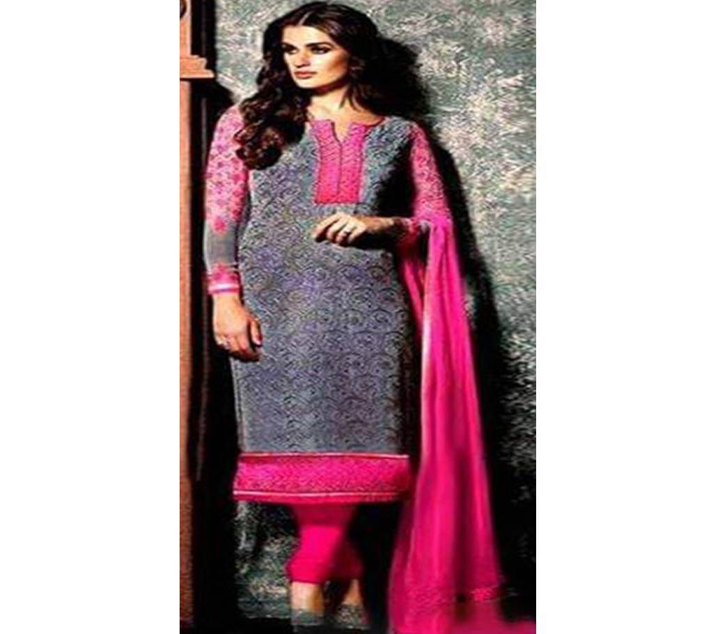 Unstitched Grey Georgette Shalwar Kameez copy 