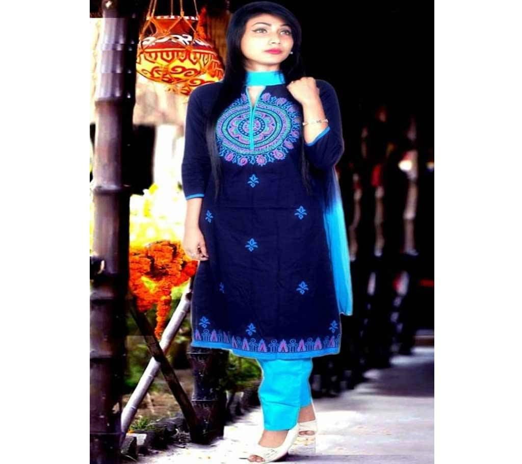 Unstitched block printed Rajdhani voyel cotton Salwar Kameez St block-607 Copy