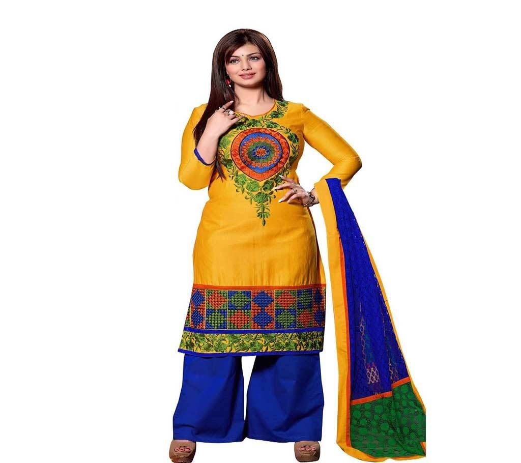 Unstitched block printed Rajdhani voyel cotton Salwar Kameez St block-436