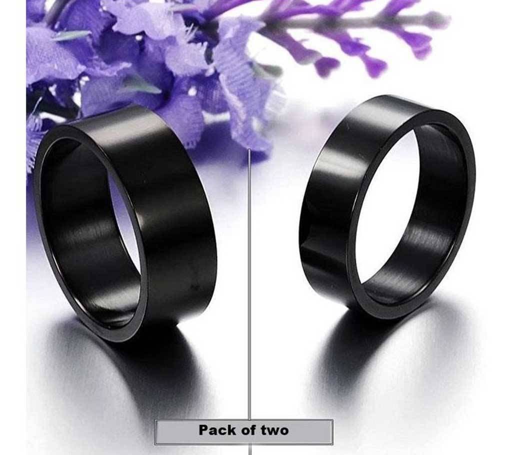 Black Stainless Steel Finger Ring For Women 