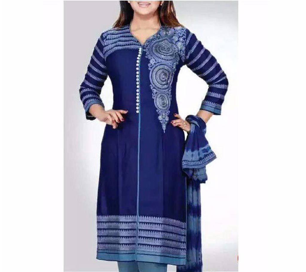 Un stitched Hand block printed three piece- copy 