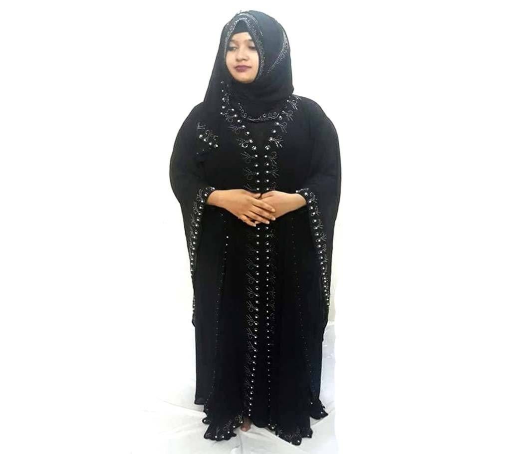 Stone Work Makhon Georgette Abaya