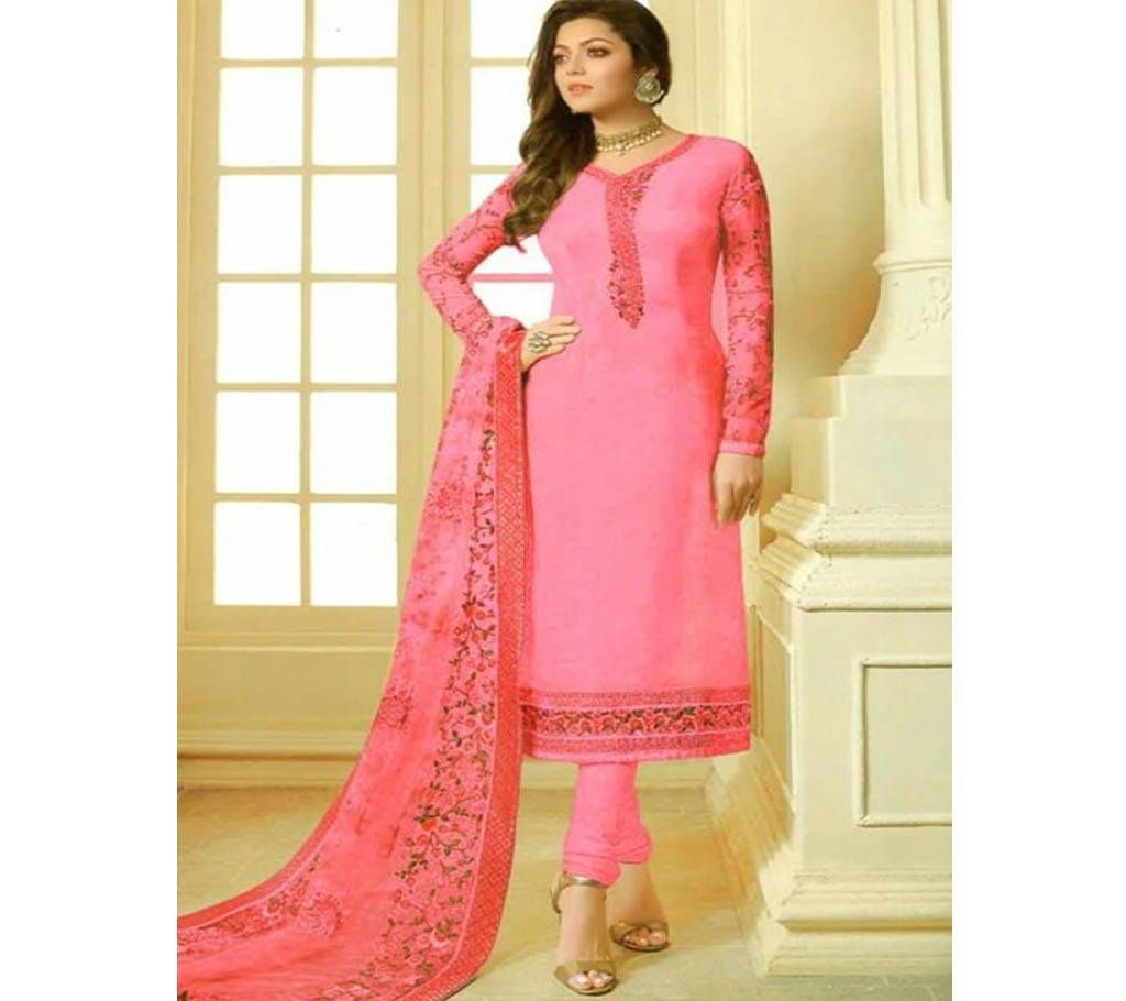 weightless georgette emboridery three piece for woman