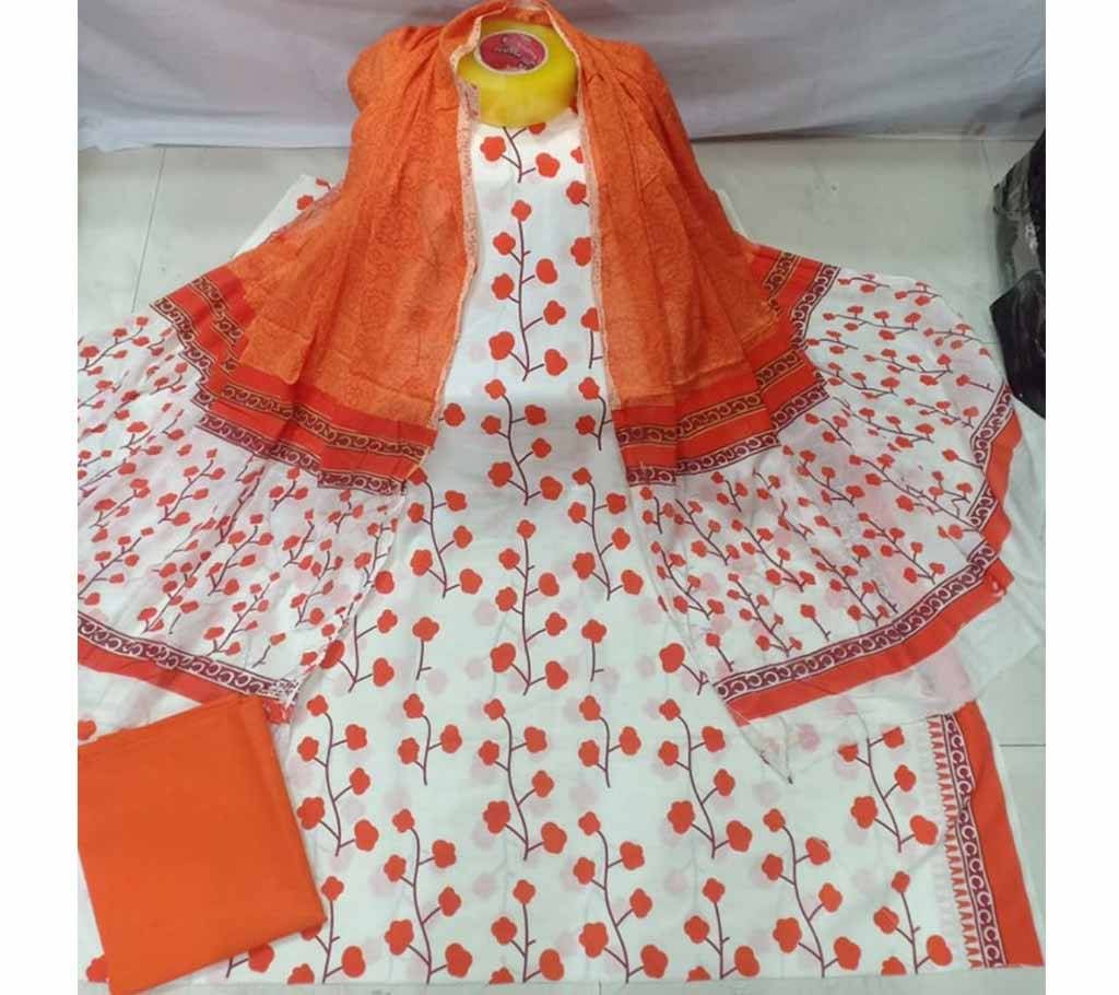 Cotton With Skin Print Work