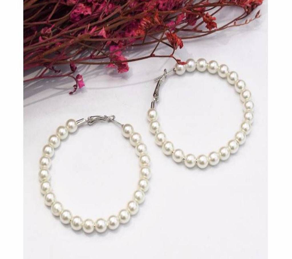Unique Big Round Imitation Pearls Drop Earrings for Women