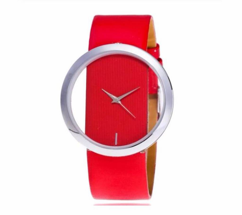 New Delicate Design Leather Transparent  Analog Quartz Wrist Watches