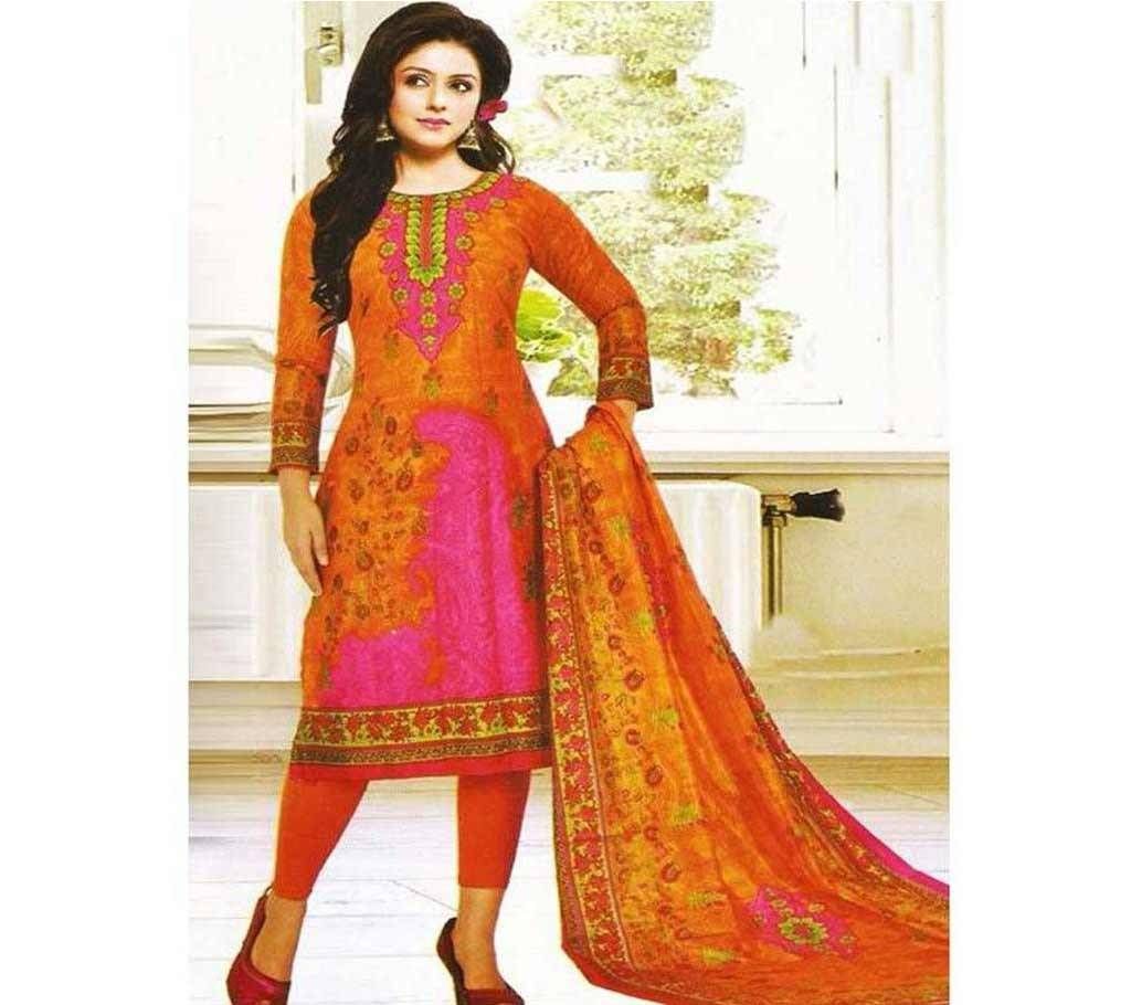 UNSTCHIED PRINTED COTTON THREE-PIC