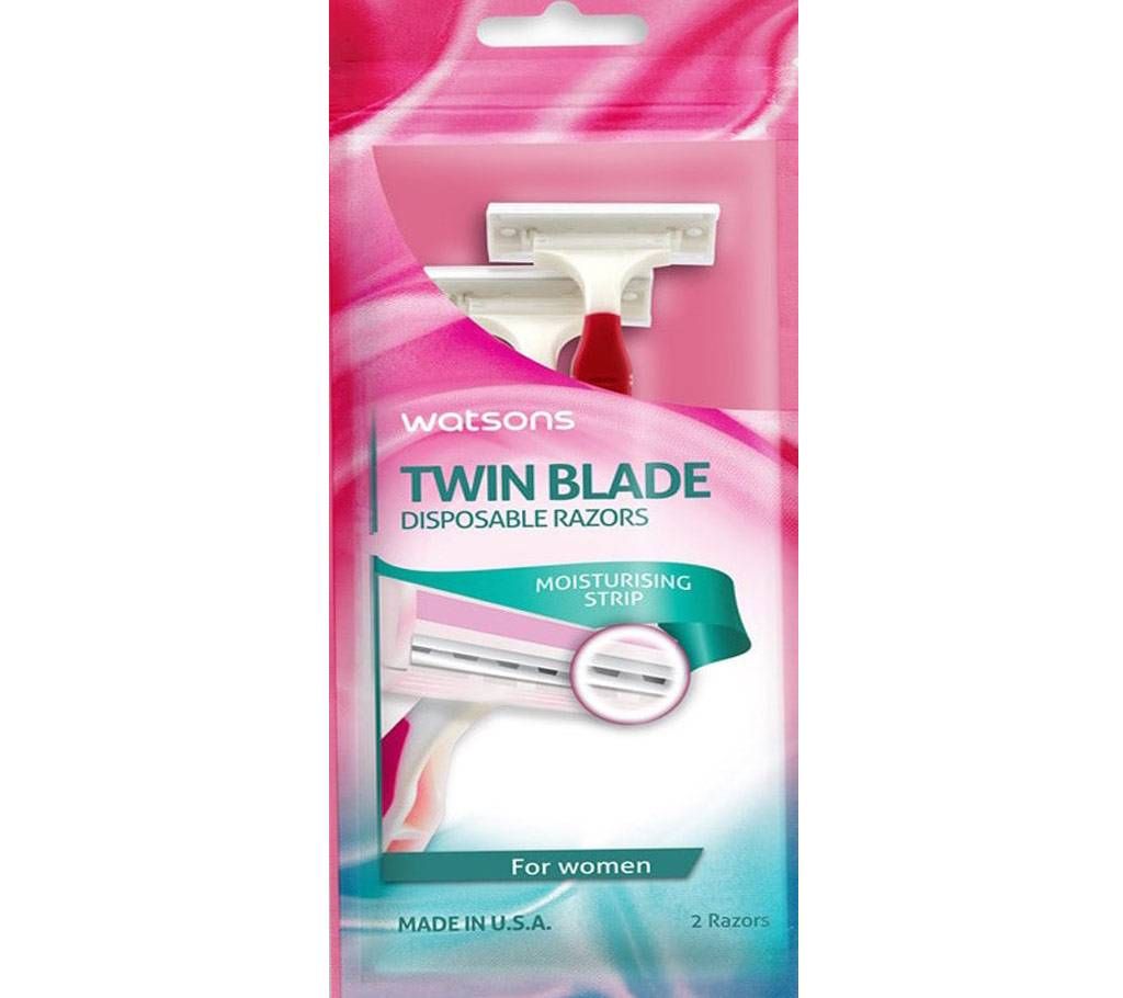 WATSONS Twin Blade Disposable Razors for Women - 2 pcs (U.S.A)