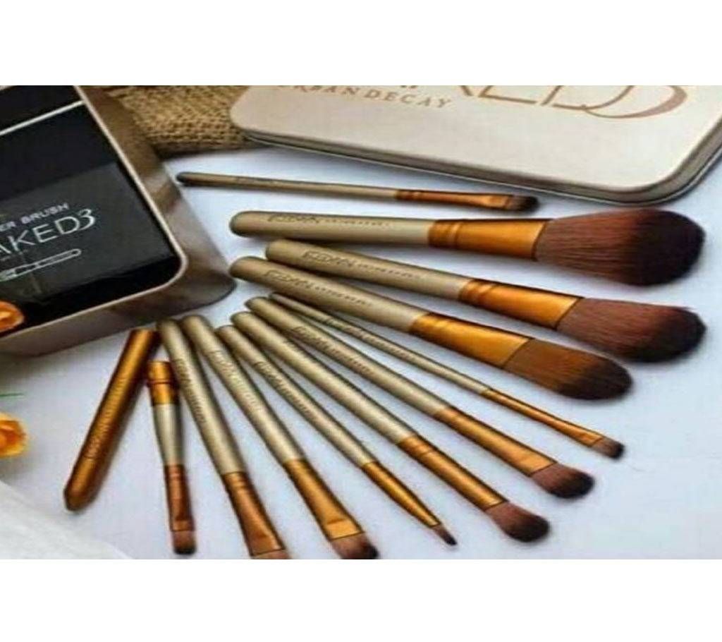 Urban Decay Naked 3 Makeup Brush Set With Metallic China
