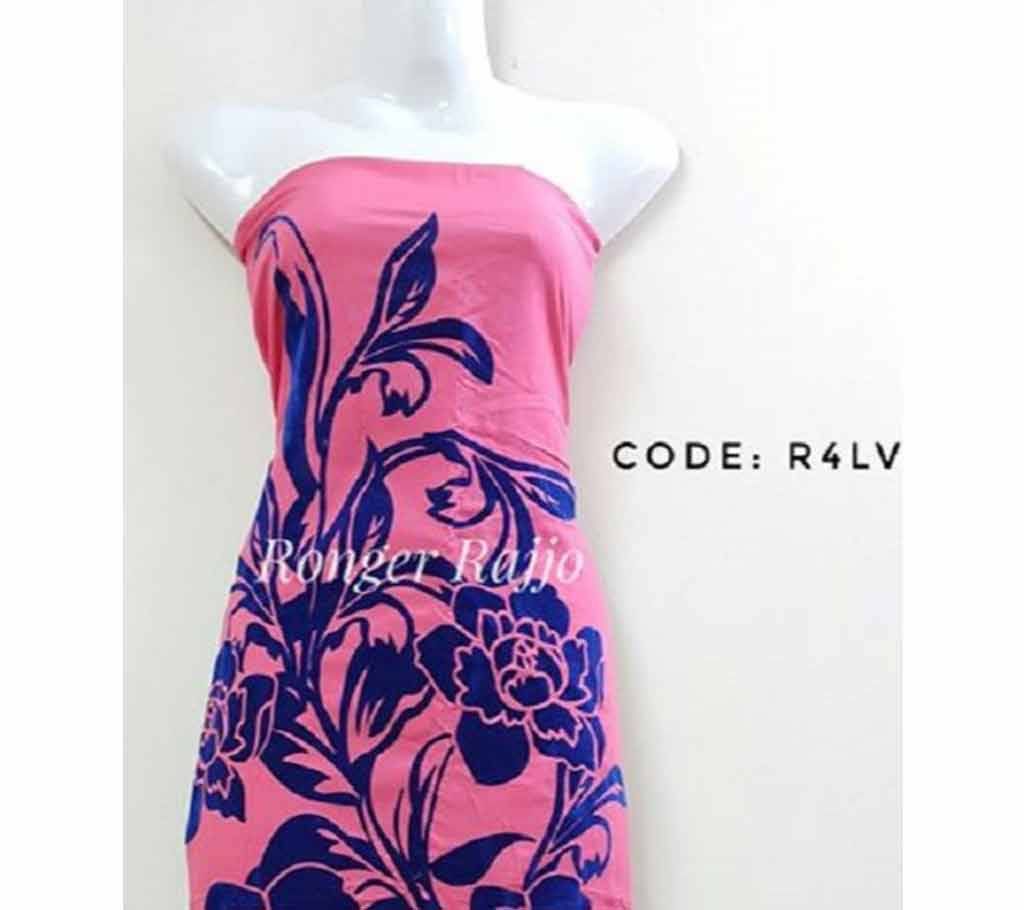 Unstitched Linen Single Piece Kurti - Pink 