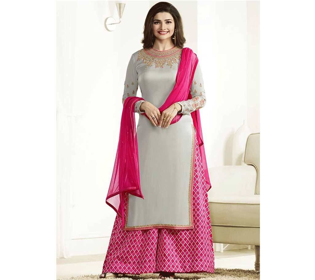Unstitched satin embroidery three piece-copy 