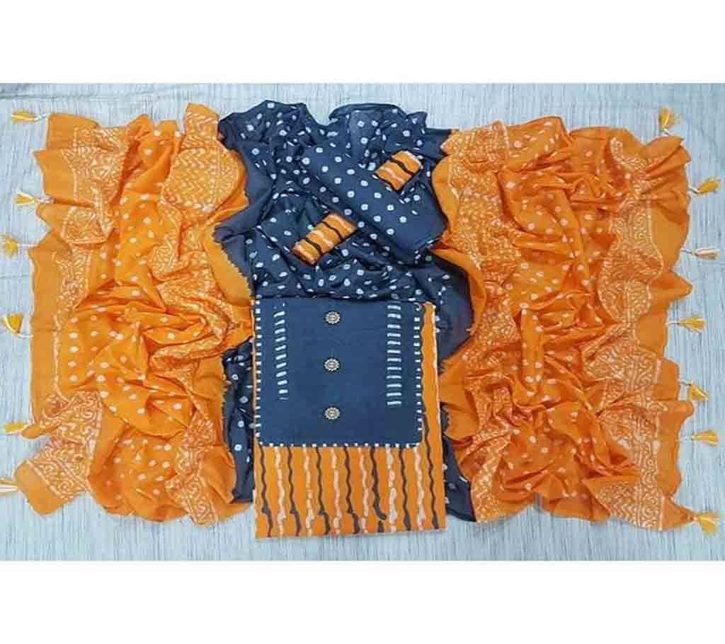 Unstitched Bexi Voil Leach Vegetable Batik Three Piece For Women-5