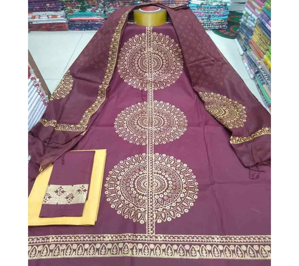 Rajdhani Voil Cotton Block Printed Shalwer Kameez for Women-30