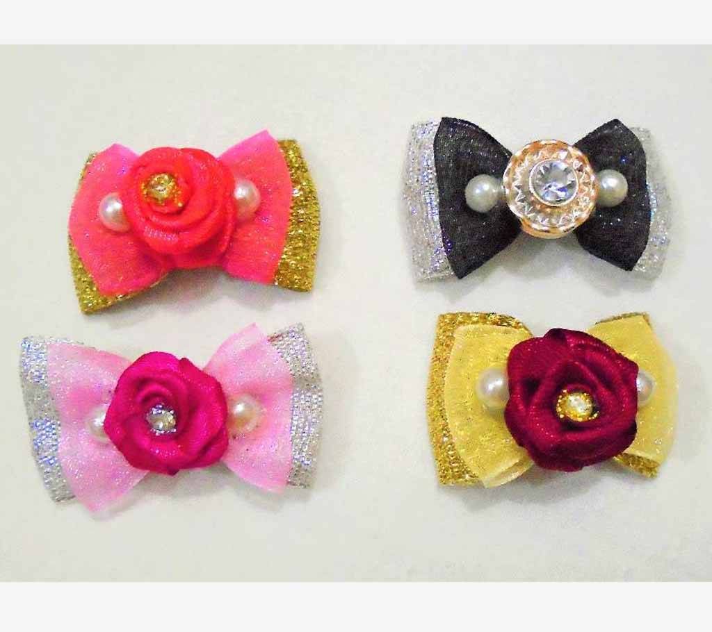 Bow shaped mini brooch- 4pcs set