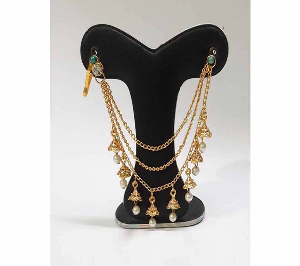 Bahubali 3 layer ear chain 