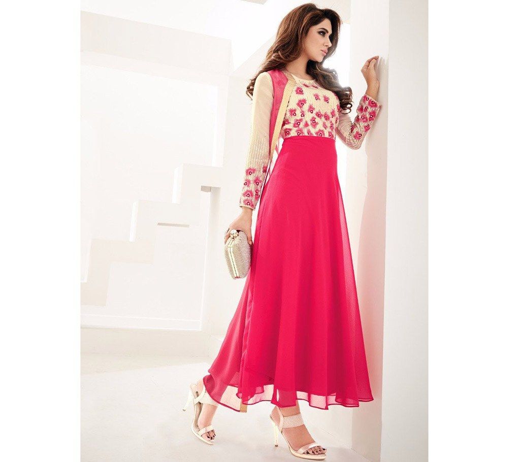 Indian Semistitched Georgette Embroidery Three Piece (Copy)