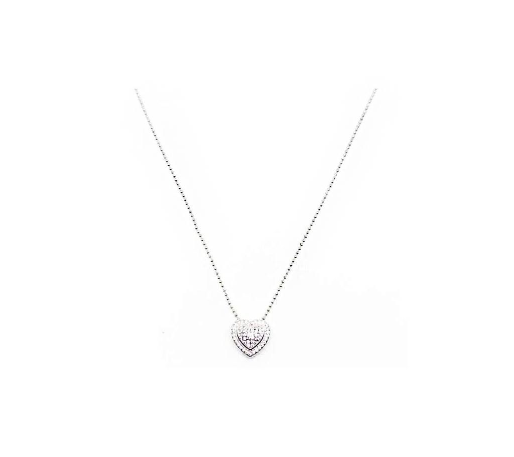 Exclusive Love Shape White Stone Pendant - EC01