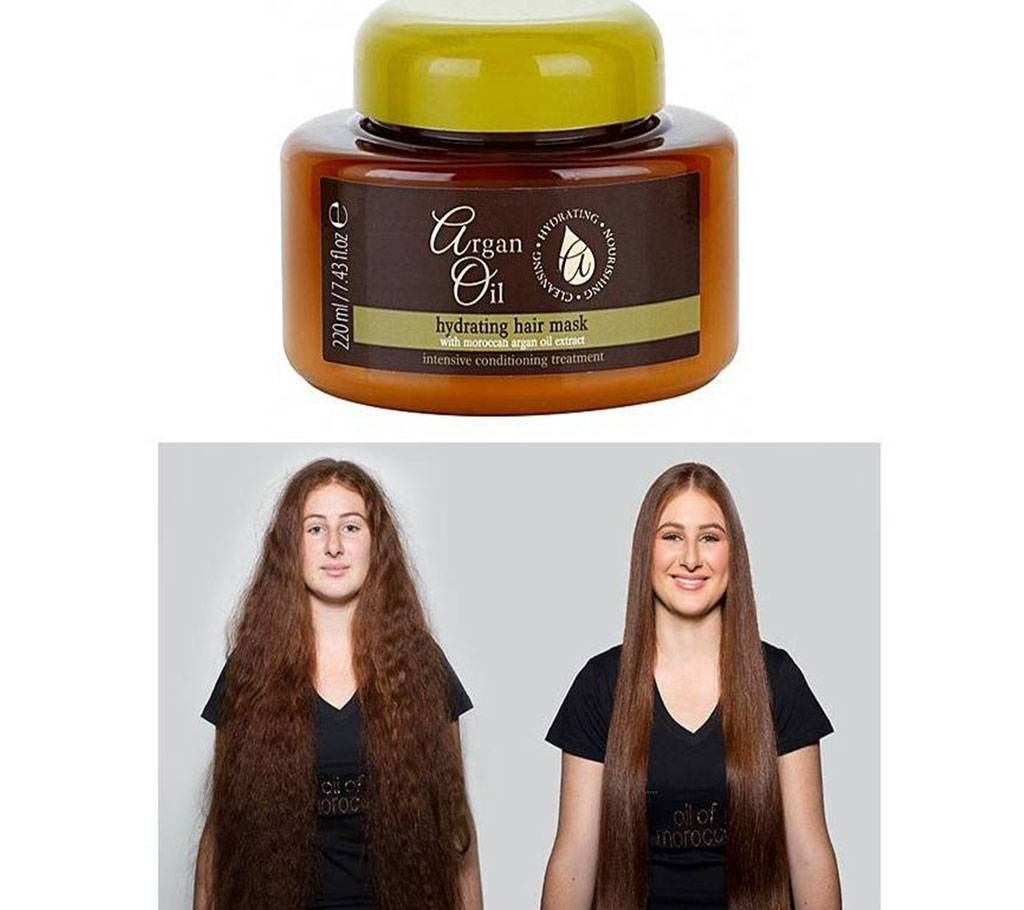 Hydrating Hair Mask With Moroccan Argan Oil Extract Conditioning Treatment 220ml - UK