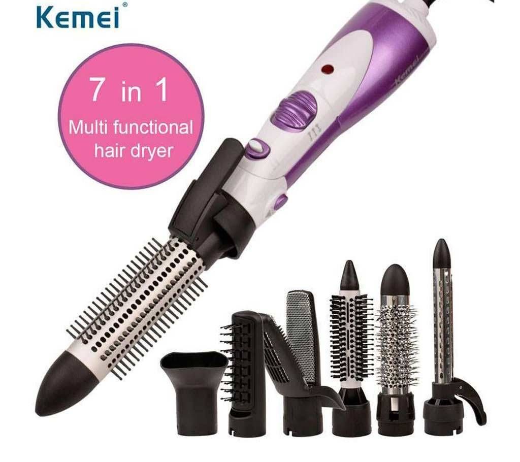 KEMEI KM-585 7IN1 HAIR DRYERS MULTIFUNCTION CURL HAIR CURLER PORTABLE HOT AND COLD CURLER WAND STRAIGHTENER IRON