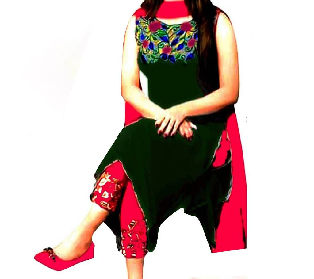 Unstitched Green Georgette Shalwar Kameez For Women