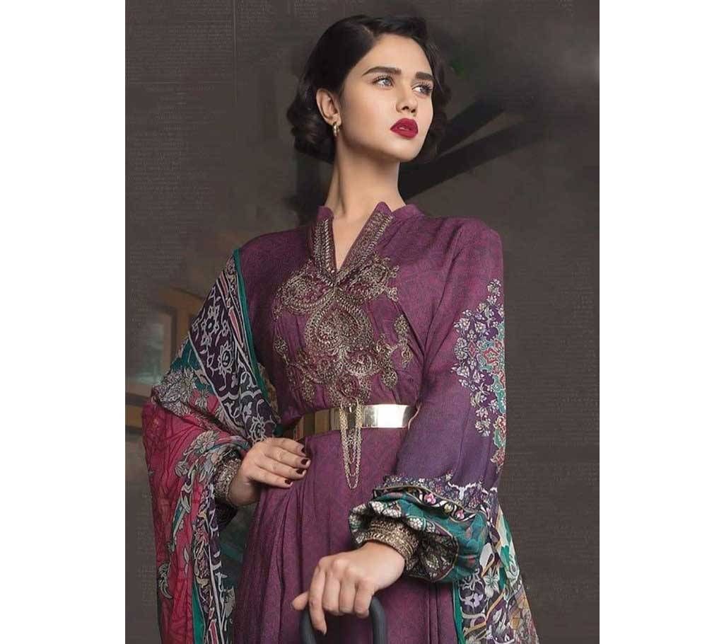 MARIA B M PRINT Unstitched Embroidery Three-Piece