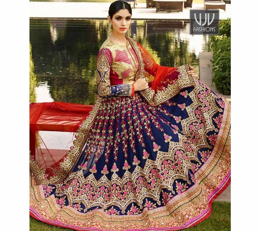 Semi Stitched Georgette Embroidery Work Anarkoli Dress Copy