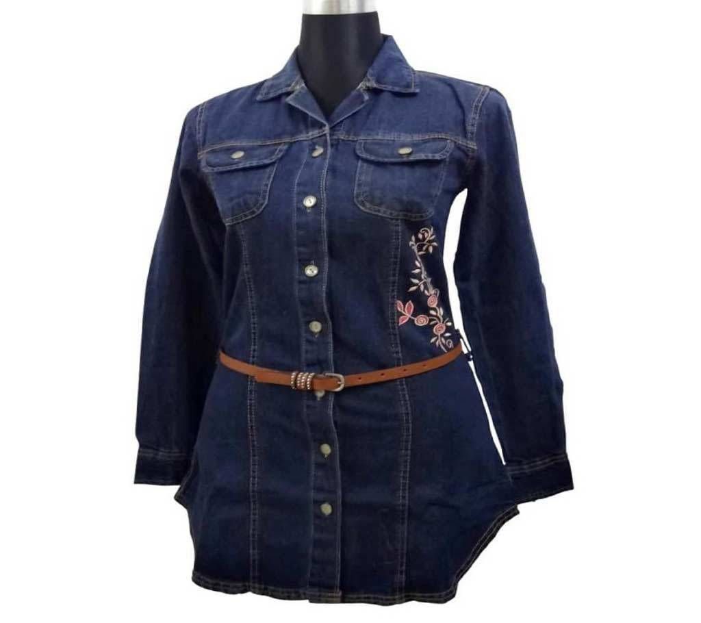 Denim Tunic with Embroidery