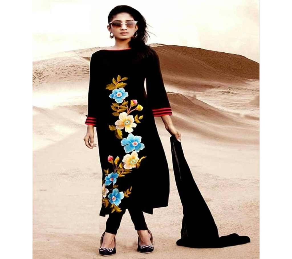 Unstitched hand printed Rajdhani voyel cotton Salwar Kameez St block-608 Copy