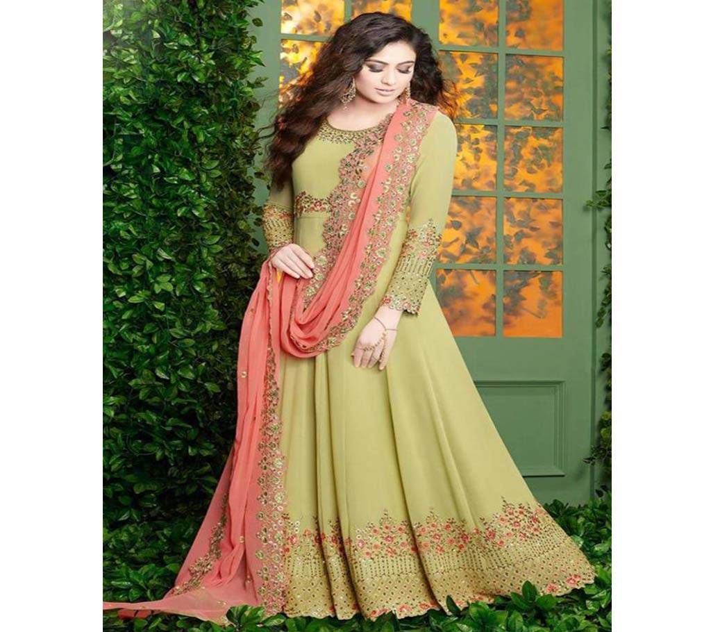 Unstitched Gorgeous Embroidery Georgette Anarkoli Dress RP 190
