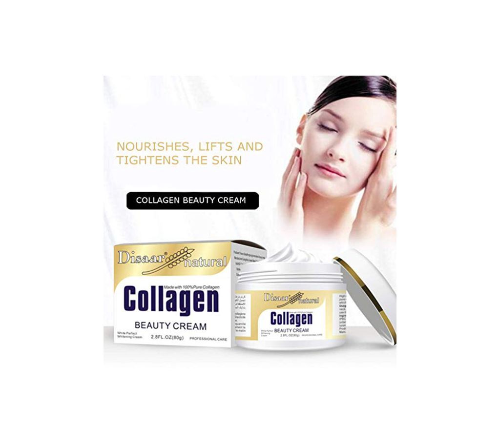 DISAAR Collagen Beauty Cream Forehead Neck Lines Smile Wrinkles Facial Spots Dry Skin Weak Muscules Improve Your Face 80g