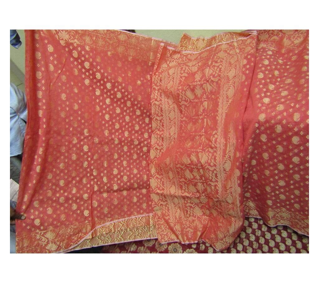 Orange Zamdani shahi full design sharee