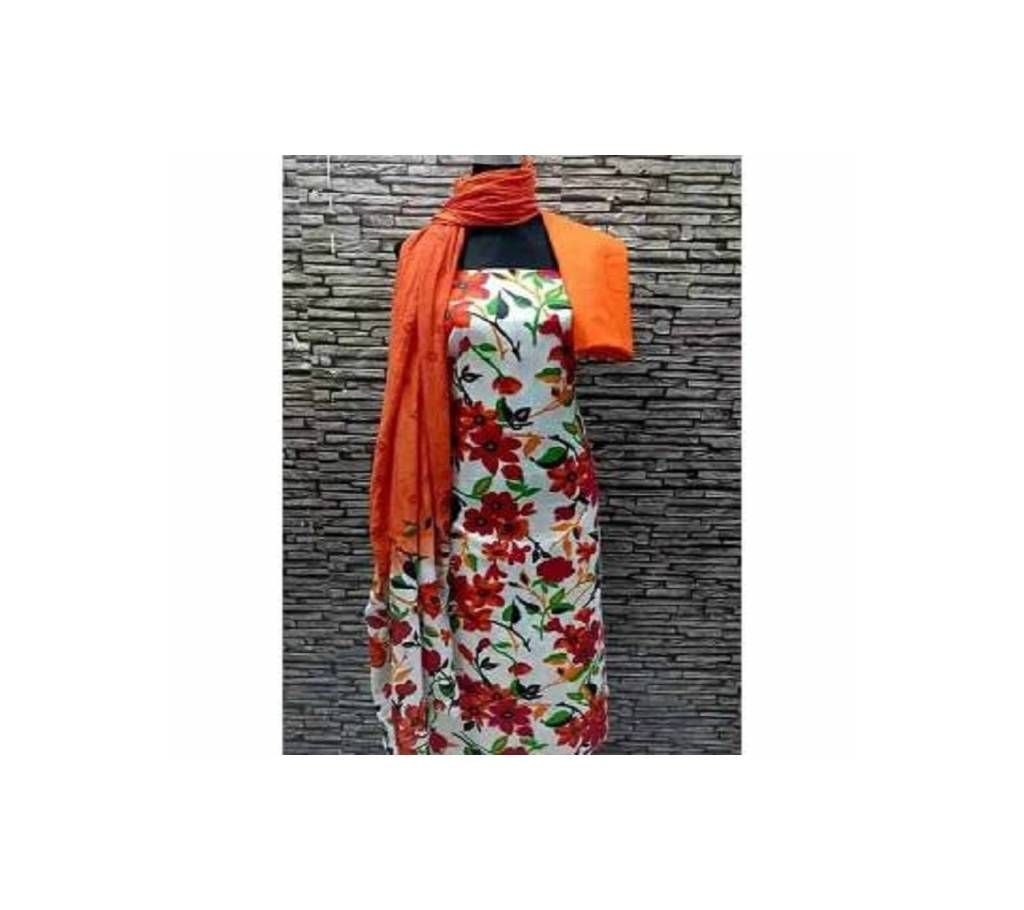 Unstitched Applique Work Cotton 3 pcs