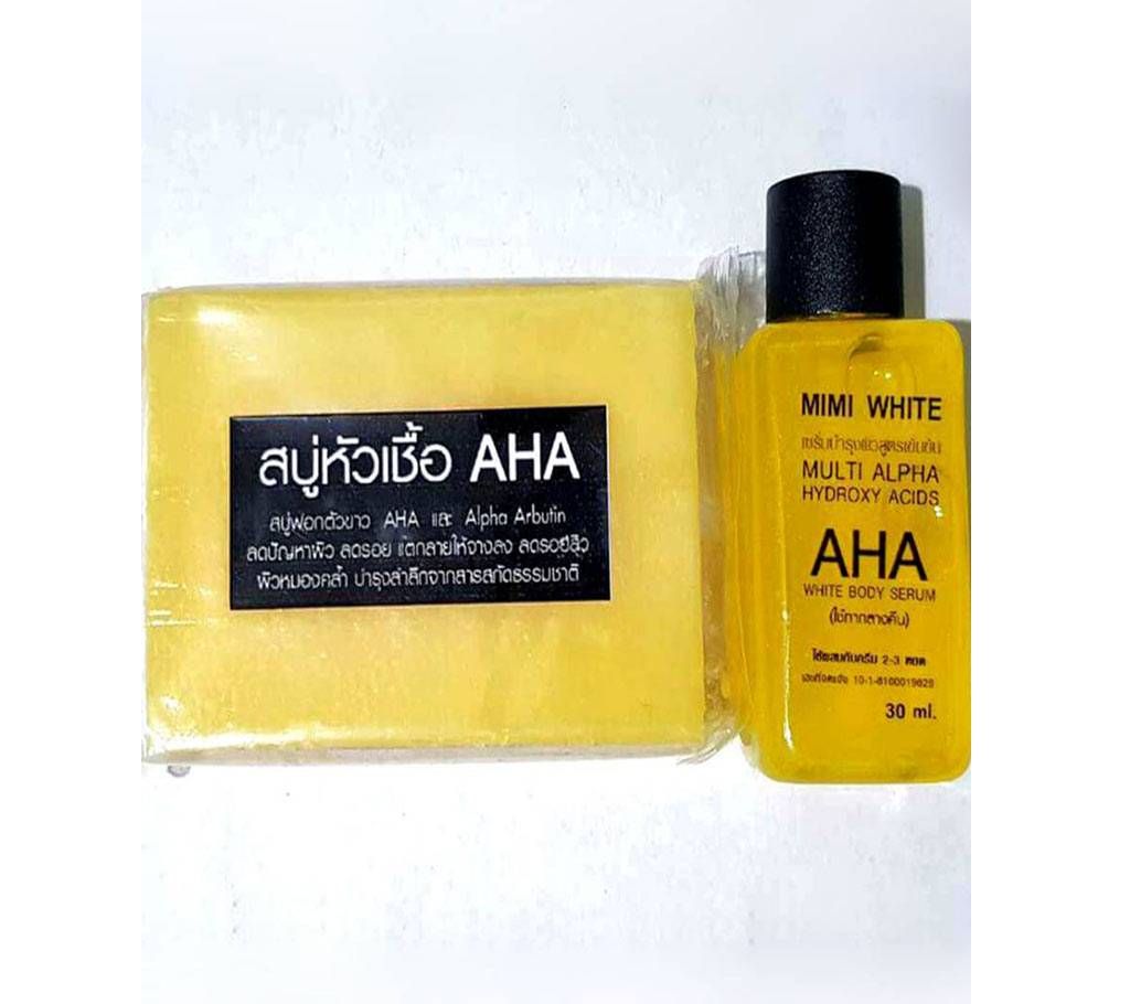 Mimi white AHA Soap and Serum 70gm+ 30ml (Thailand)