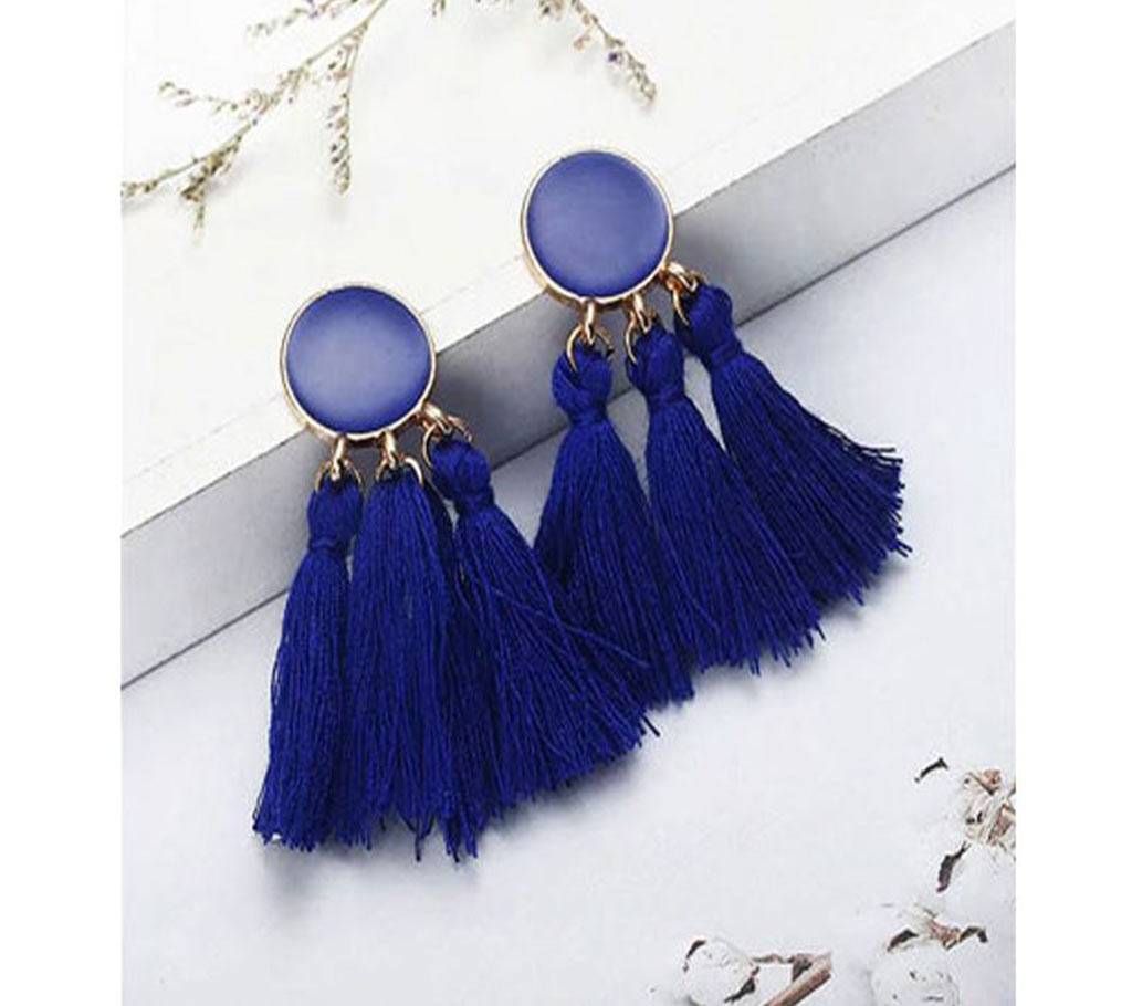 Bohemia Statement Tassel Earrings Blue