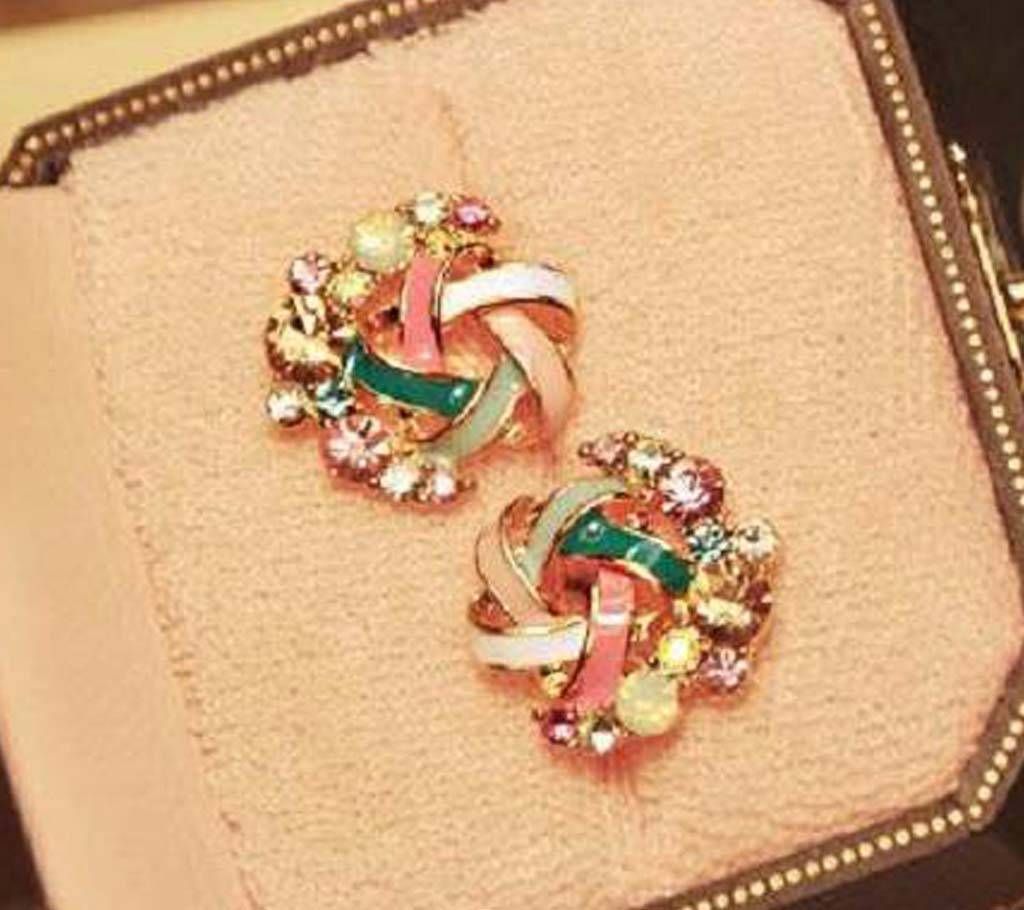 Trendy Faux Gemstone Embellished Earrings 