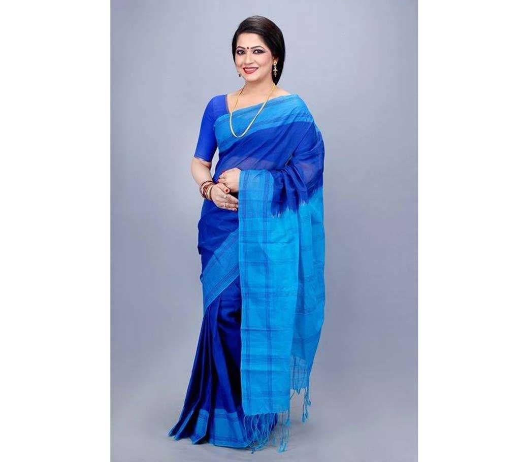 Blue color handloom cotton sharee 