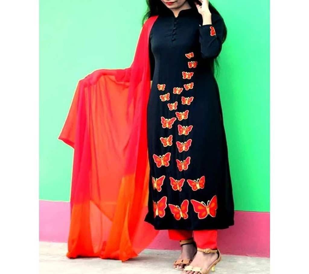 Unstitched block printed cotton salwar kameez fs-91