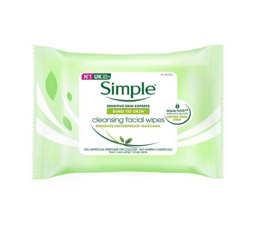 Simple cleansing facial wipes-25pcs-UK