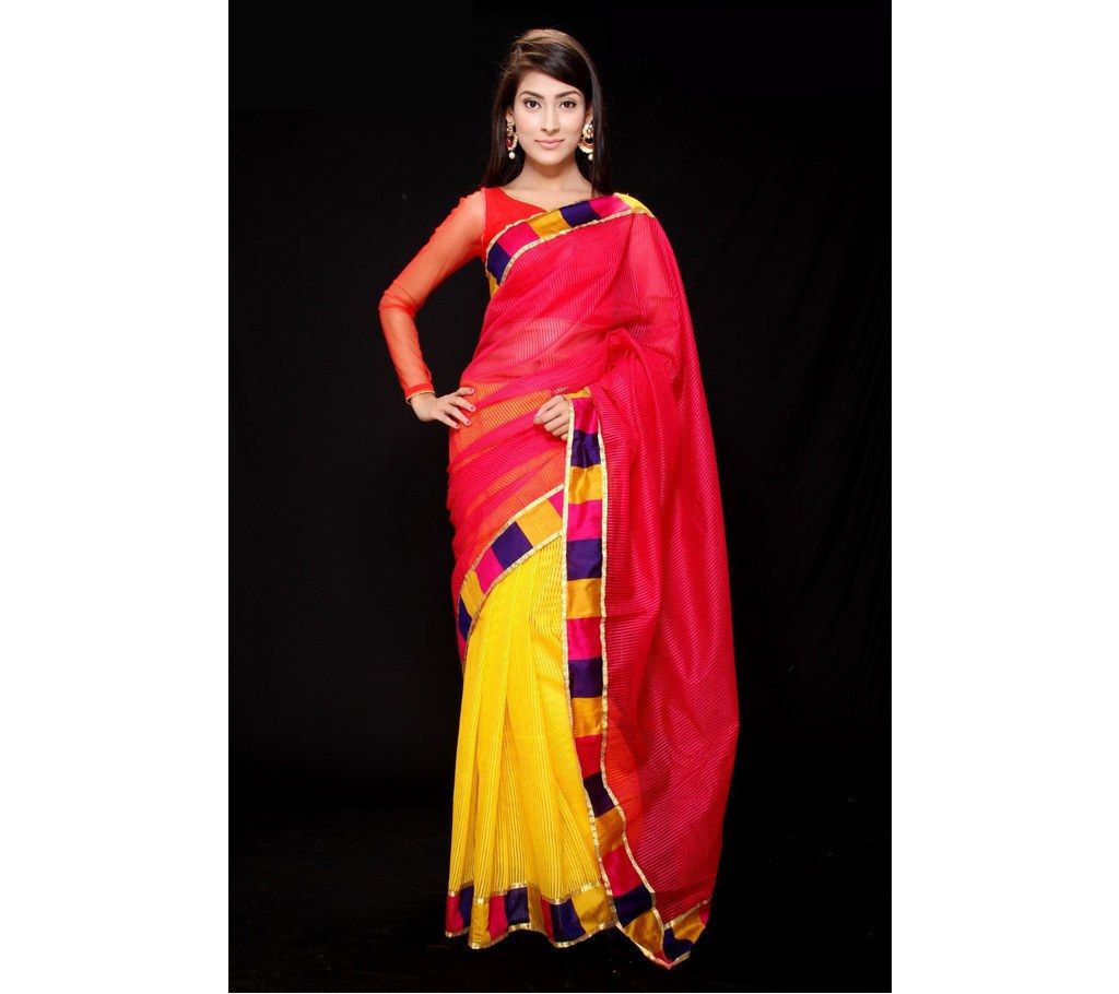 Red & Yellow Hand Loom Cotton Sharee