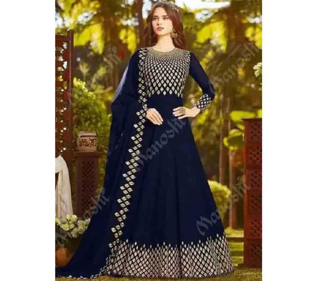 Indian Unstitched Georgette 3Pcs For Women Dark Blue Color