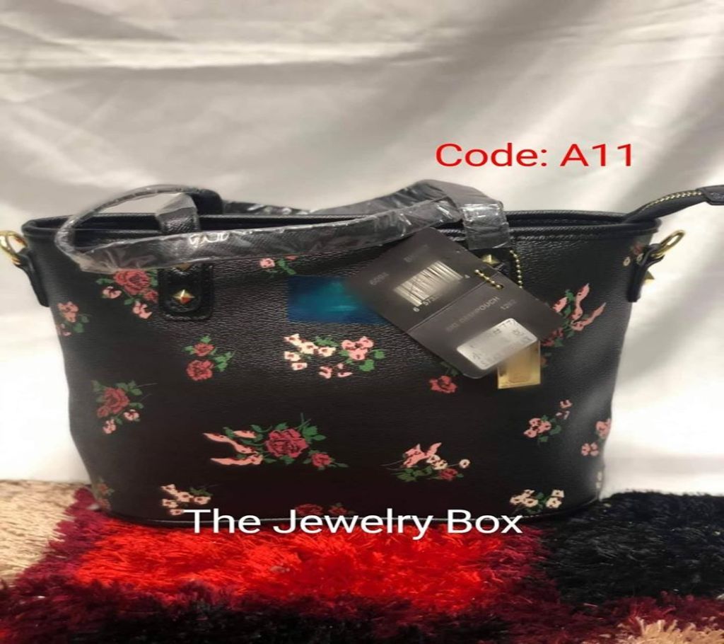COACH Ladies Hand Bag Pure Leather Black