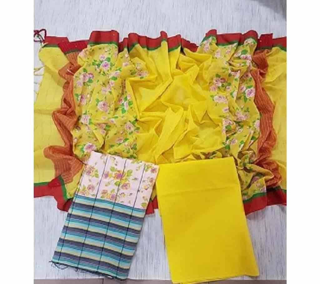 Handloom Tat Chomki Cotton Shalwar Kameez For women [3pcs]-16