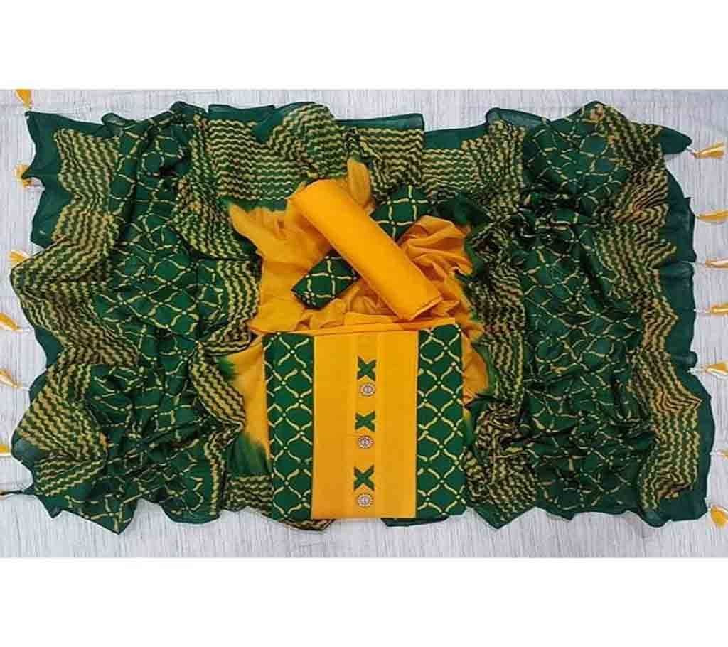 Unstitched Bexi Voil Leach Vegetable Batik Three Piece For Women-6