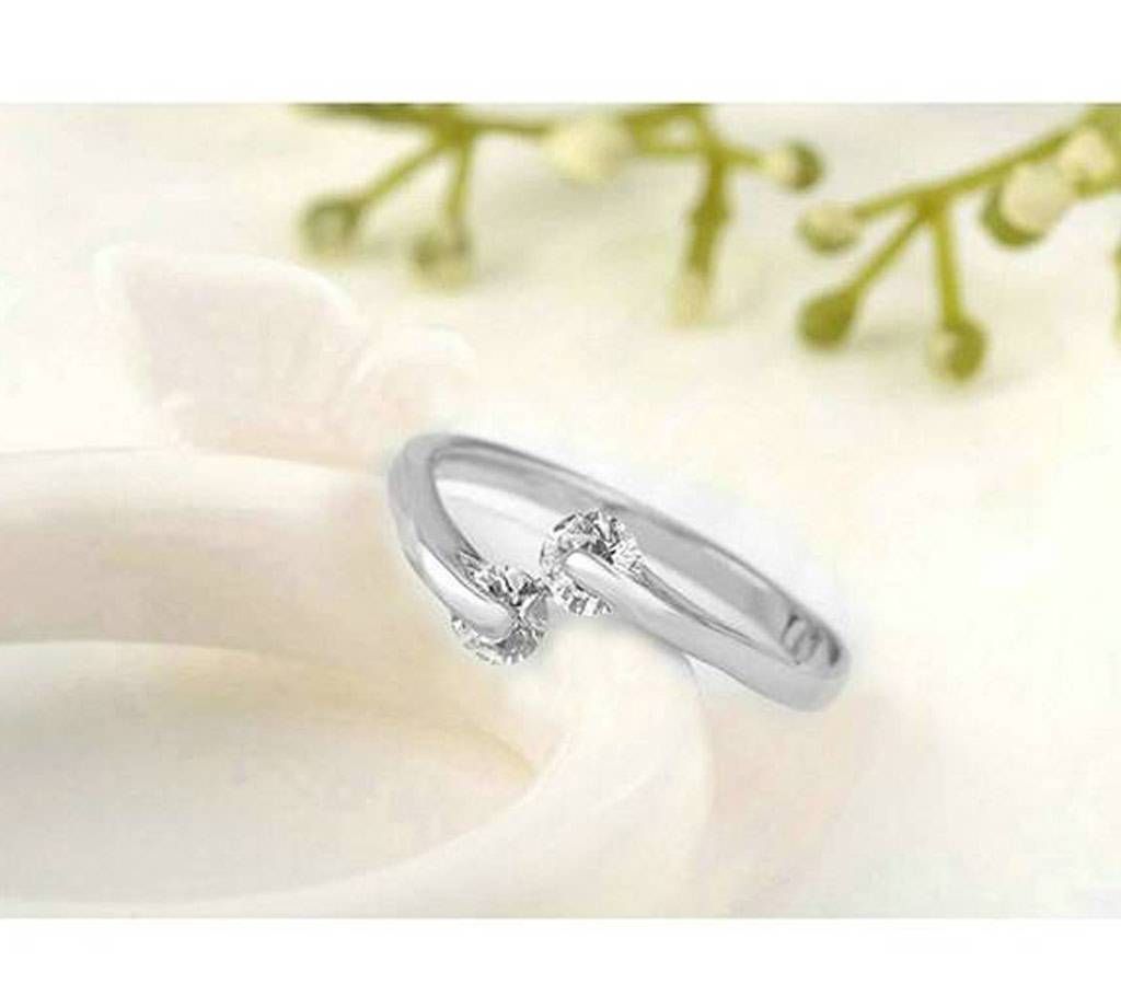 Silver Plated hion Design Twin Finger Ring
