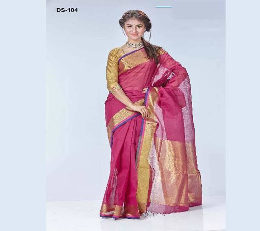 Majenta cotton sharee