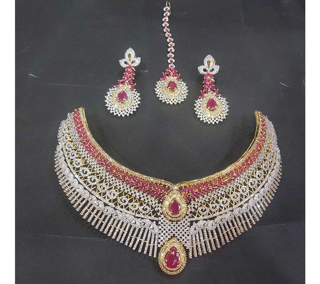 Bridal Stone Setting Necklace Set
