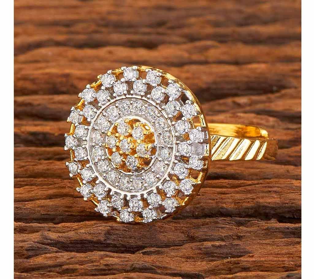 CZ DELICATE RINGS WITH 2 TONE PLATING 59262 (by Pink Point - KJ59262)